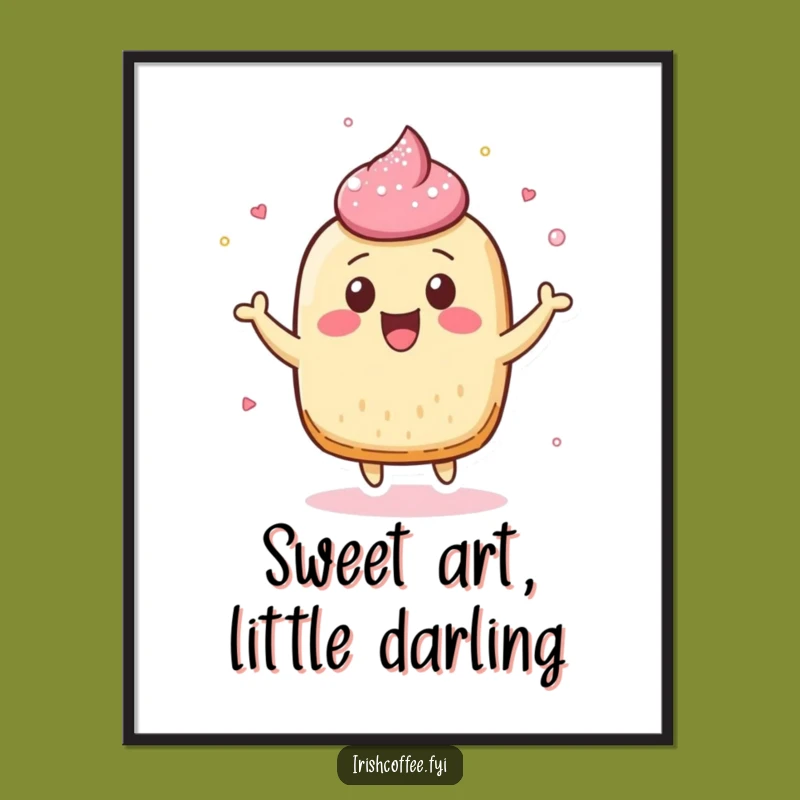 Funny Pastry Digital Art - Cheerful Character Print for Sweet Joy