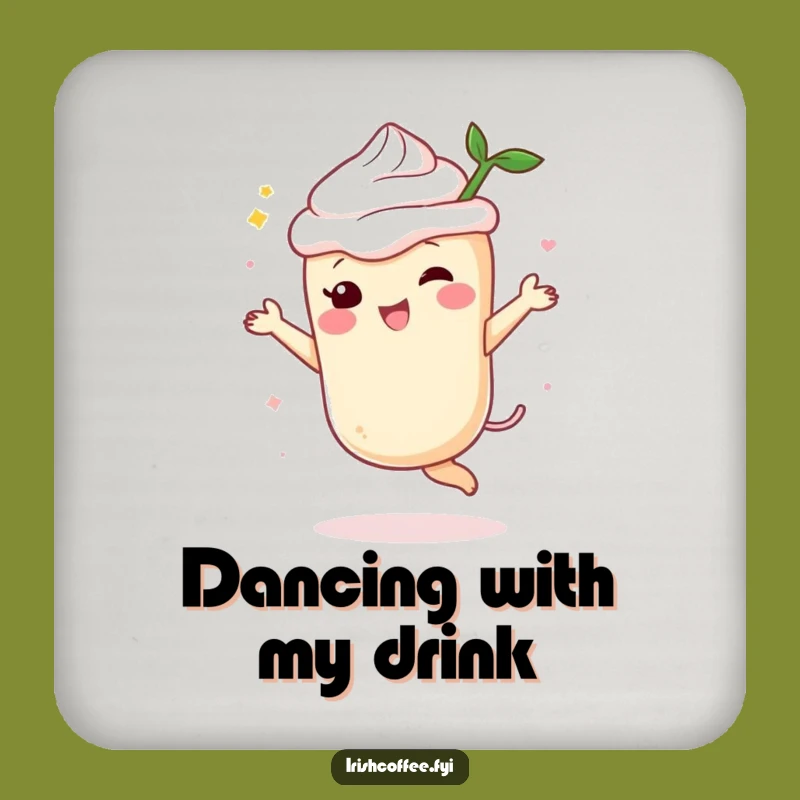 Funny Cream Liqueur Dancing Coaster: Table Spirit Character Protector, Ideal Funny Gift!