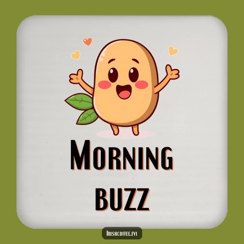 Funny Coffee Bean Coaster Set: Protect Surfaces with Hilarious Style Gift