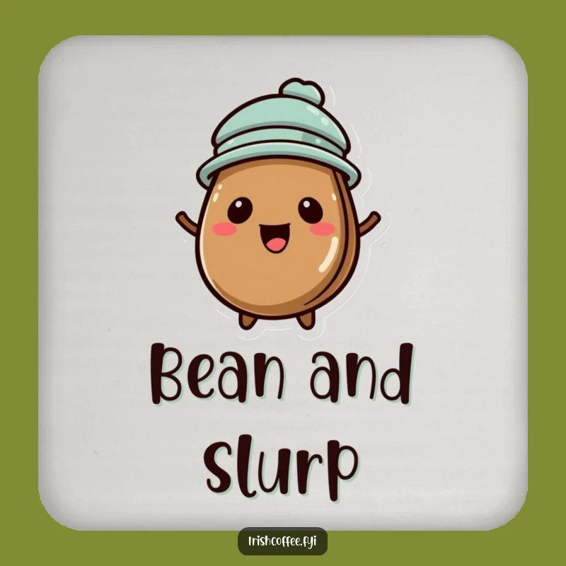 Funny Coffee Bean Hat Coasters: Protect Surfaces with Bean Charm, Hilarious Gift