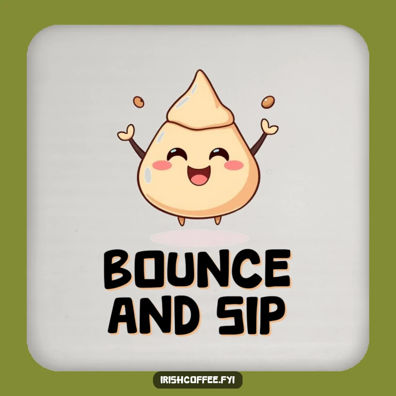 Funny Coffee Liquor Dollop Coasters: Protect Surfaces with Bounce, Hilarious Gift