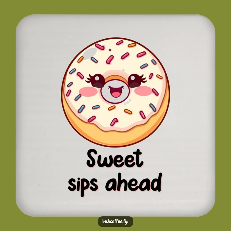 Funny Donut Wink Coaster: Protect Surfaces with Sprinkles, A Humorous Gift