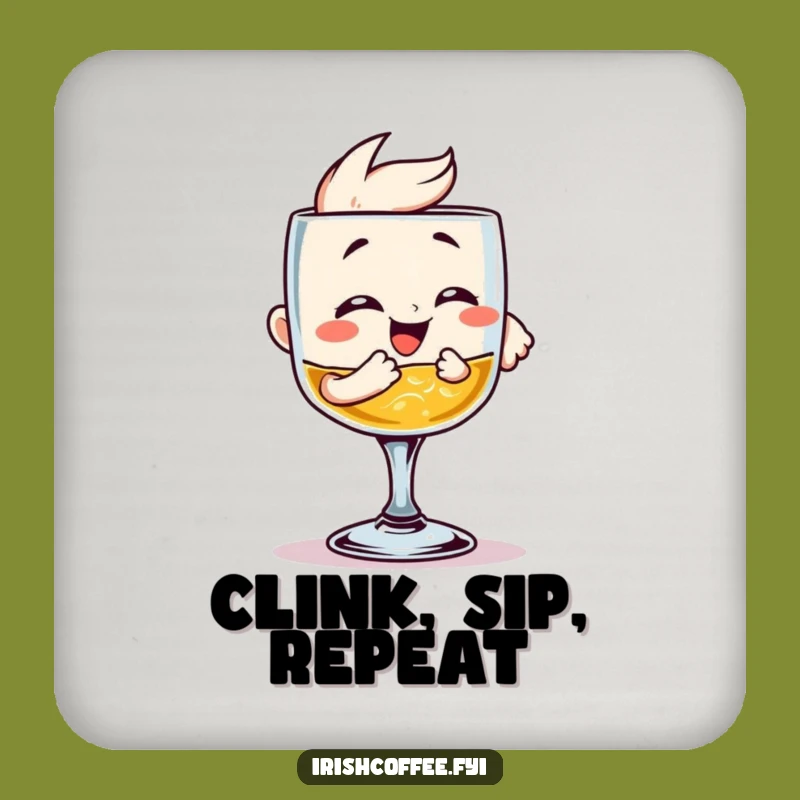 Funny Giggling Whiskey Glass Clinking Drink Coaster: Protect Surfaces With Fun!