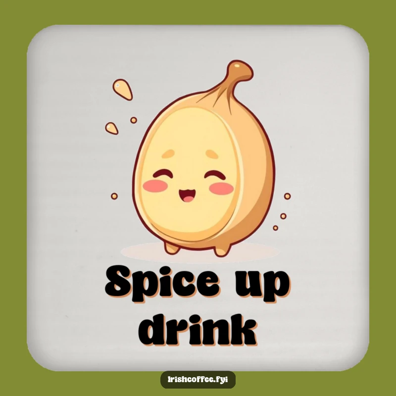 Funny Winking Nutmeg Grates Itself Coaster - Witty Surface Protection!