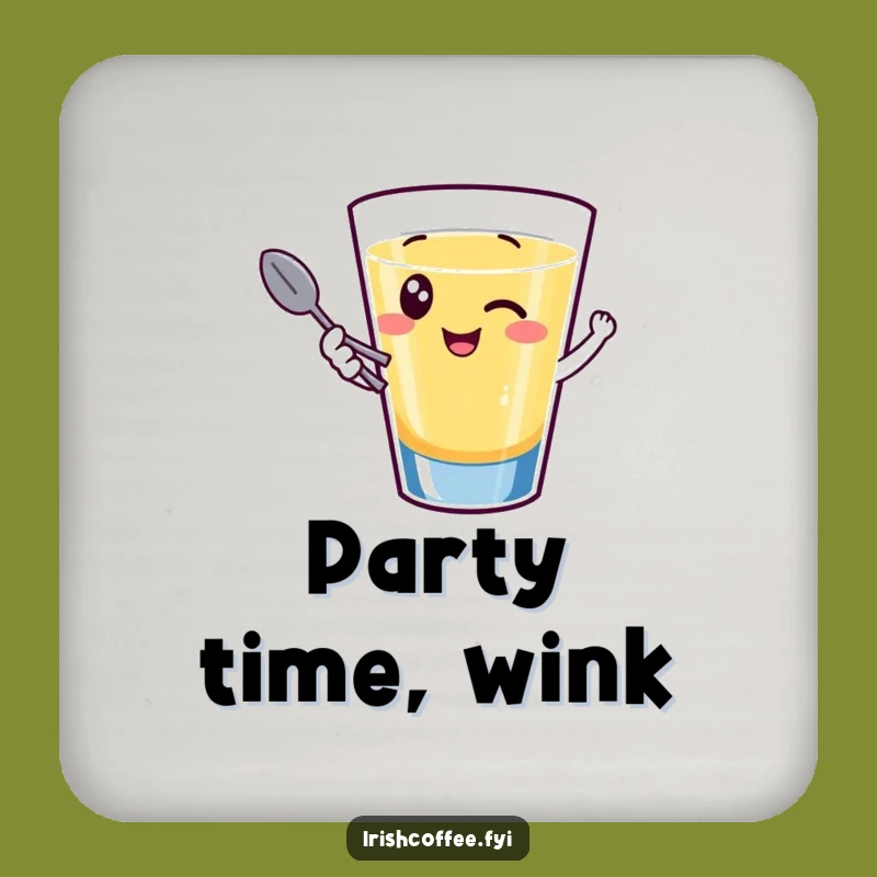 Funny Drink Coasters: Giggling Shot Glass Wink, Protect Surfaces with Party Humor