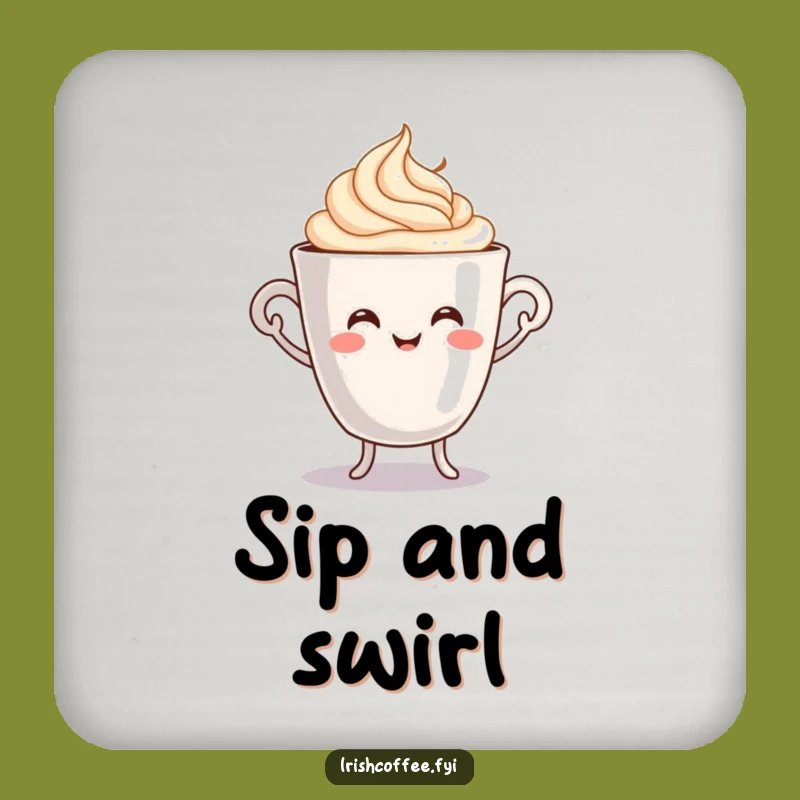 Funny Jigging Coffee Cup Coaster - Protect Surfaces with Morning Cheer