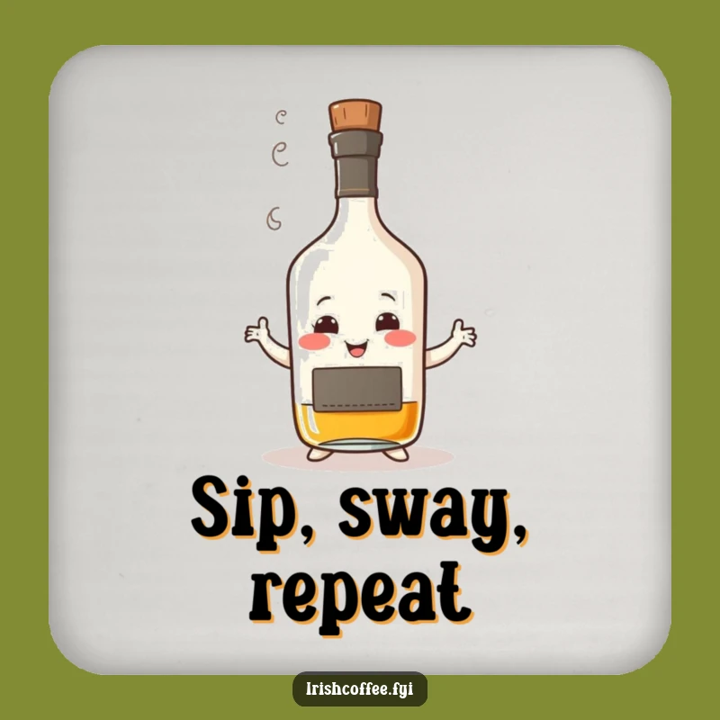 Funny Whisky Dance Drink Coasters: Protect Surfaces with a Wobbly Bottle, Set of Funny Gifts