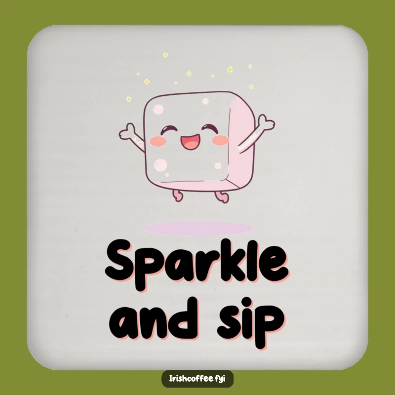 Funny Sugar Cube Joy Drink Coasters: Protect Surfaces with a Leaping Cube, Set of Funny Gifts