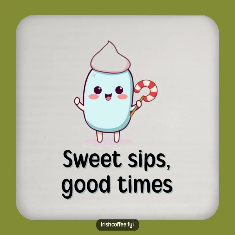 Funny Stir Stick Coaster Set - Playful Candy Cane, Bar Gift