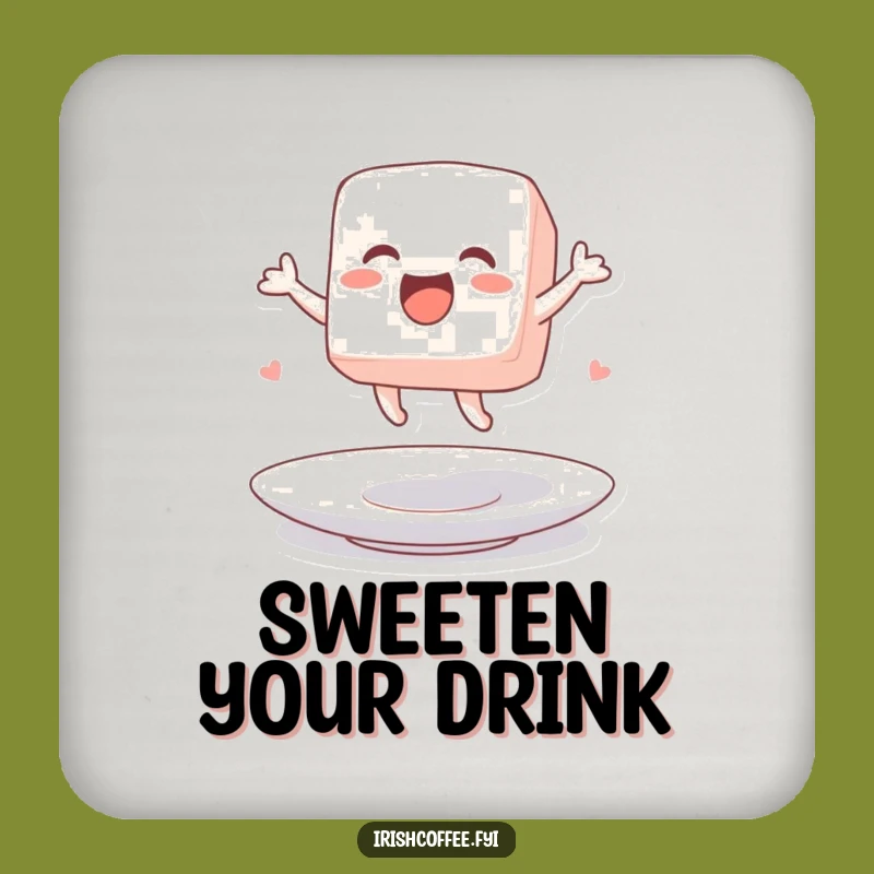 Funny Sugar Cube Character Coaster an Exciting Drink Protector Gift