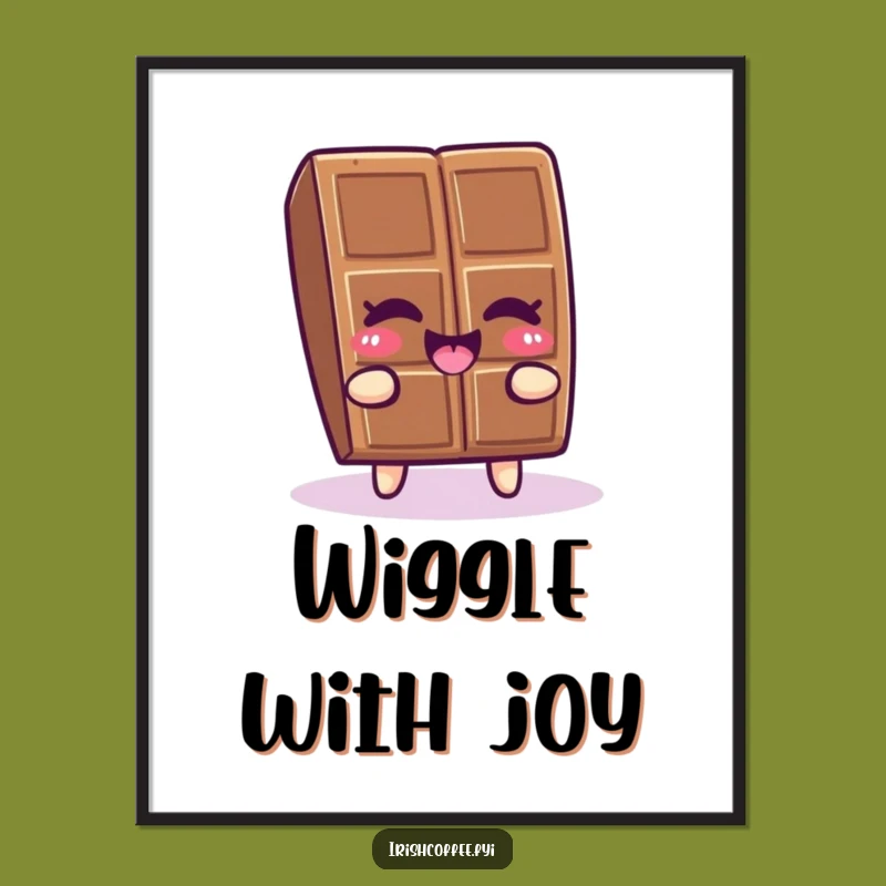 Funny Chocolate Art Print - Winking Wiggle Design for Humorous Decor