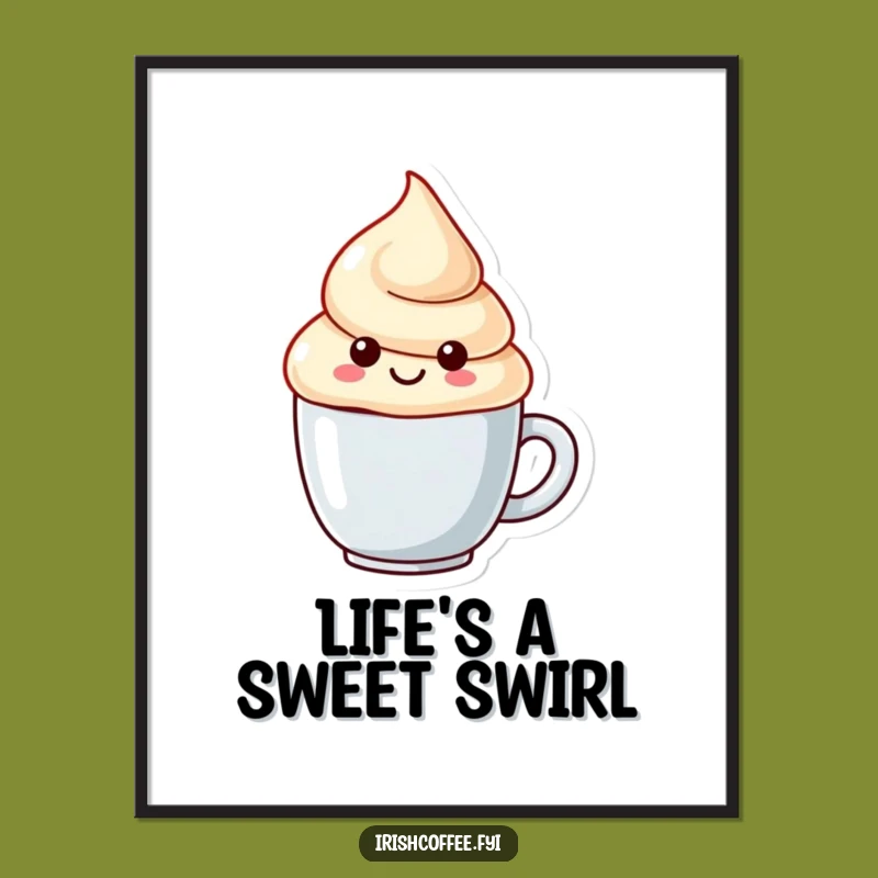 Funny Cream Swirl Character Poster - Whimsical Wall Art & Hilarious Decor