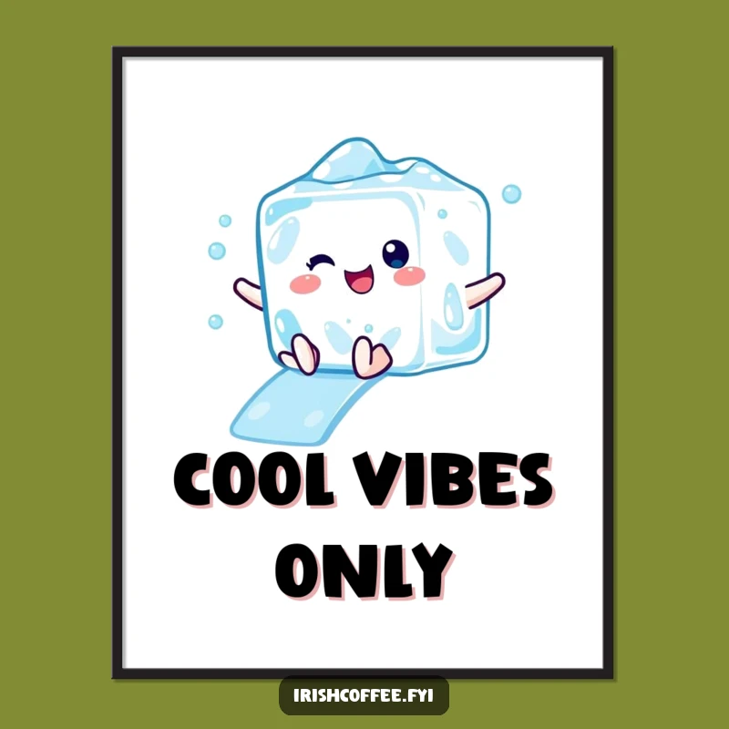 Funny Ice Cube Character Poster - Cool Wall Art & Hilarious Refreshing Decor