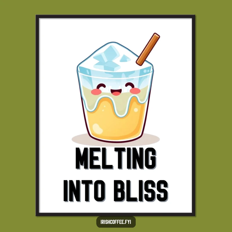 Funny Melting Ice Cube Poster - Relaxing Wall Art, Unique Funny Gift
