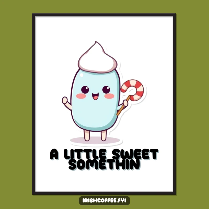 Funny Stir Stick Poster - Playful Candy Cane Art, Sweet Decor Gift