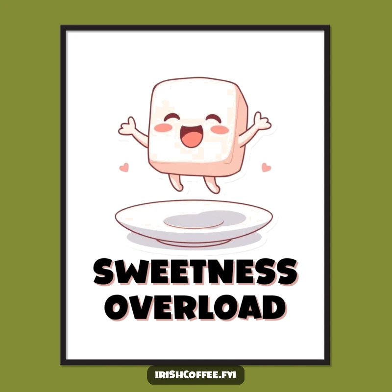 Funny Sugar Cube Dance Poster an Exciting Wall Art Gift