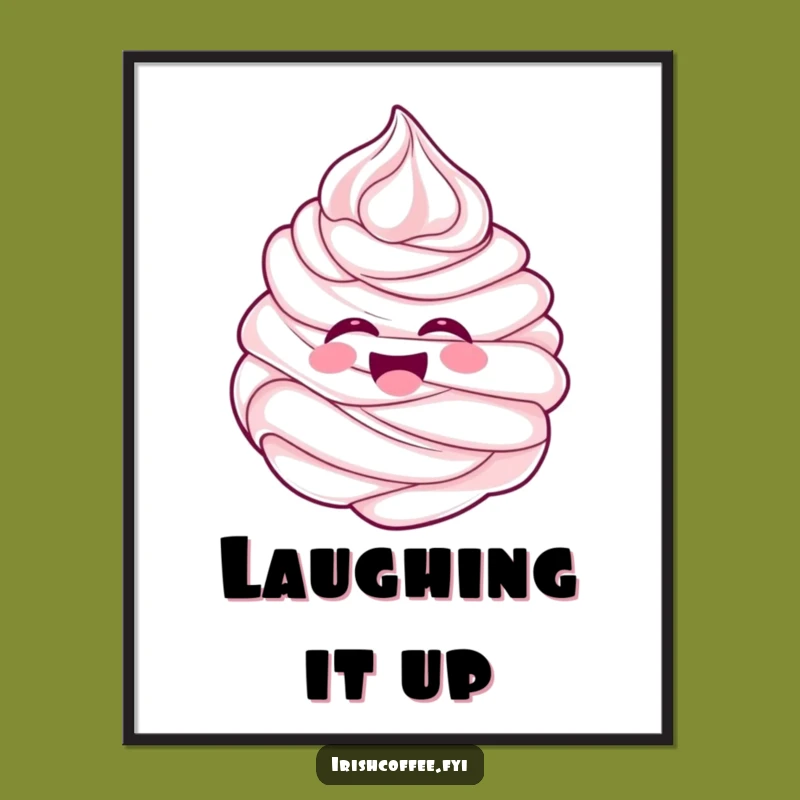 Funny Whipped Cream Art Print - Cheerful Swirl Design for Humorous Decor