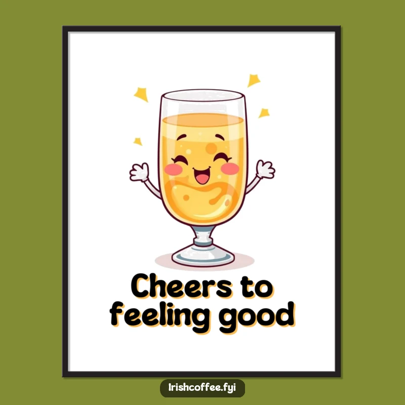 Funny Whiskey Toast Poster: Joyful Wink Glass Art, Humorous Wall Decor Gift