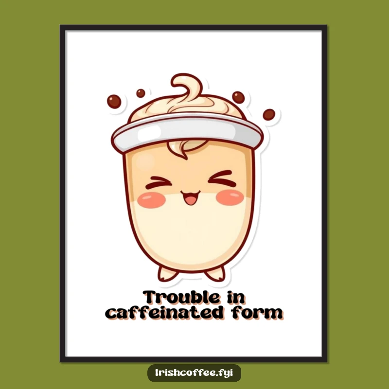 Funny Winking Coffee Poster: Add Mischief and Merriment to Your Walls