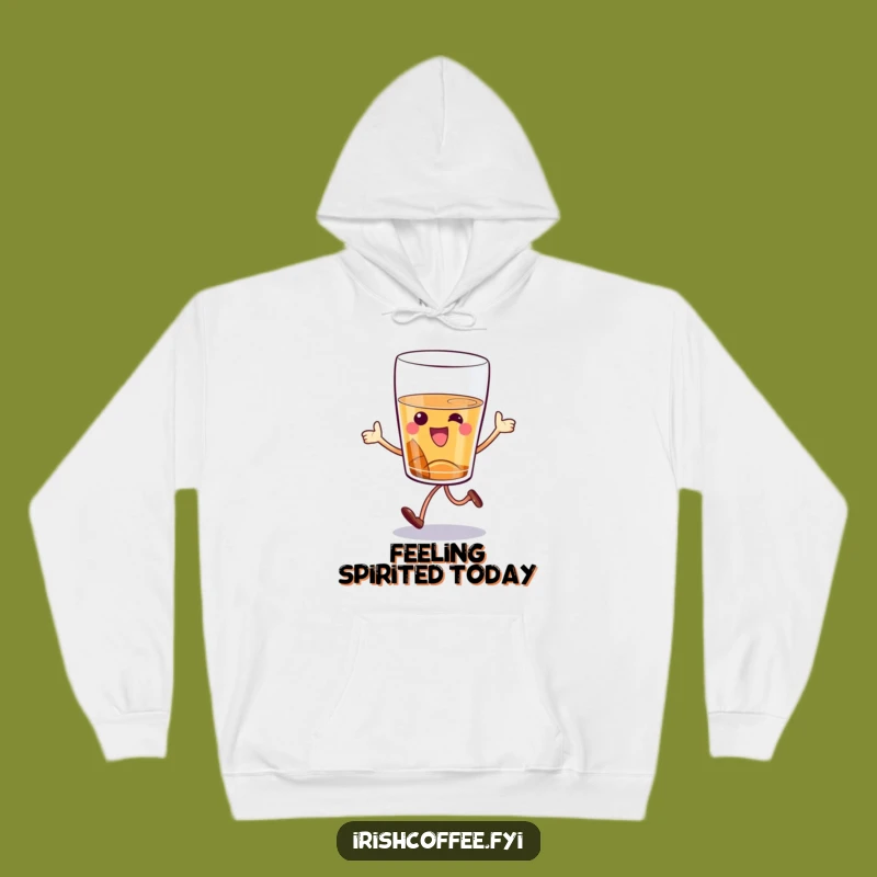 Funny Hopping Whiskey Glass Hoodie: Cozy and Comedic Warmth for Drink Enthusiasts