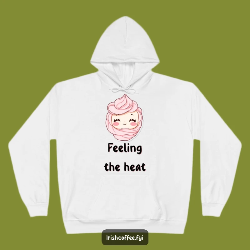 Funny Shy Whipped Cream Swirl Blush Hoodie - Cozy & Cute Gift!