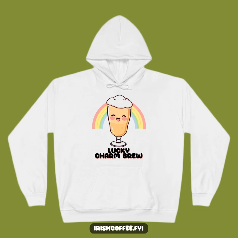 Funny Rainbow Irish Coffee Hoodie - Cozy Giggling Glass Sweatshirt, Perfect Funny Gift for Cozy Days
