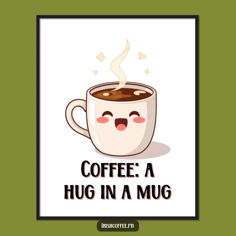 Free Printable Coffee Mug Art: Dancing Funny Downloadable Wall Decor