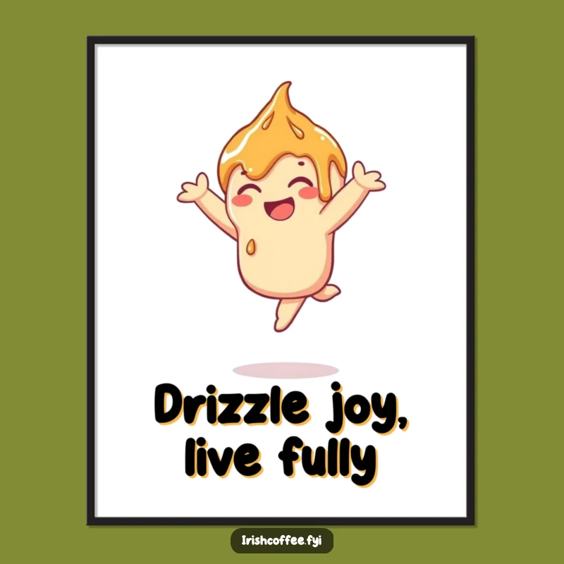 Free Printable Caramel Drizzle Leap Wall Art: Fun Decor Download