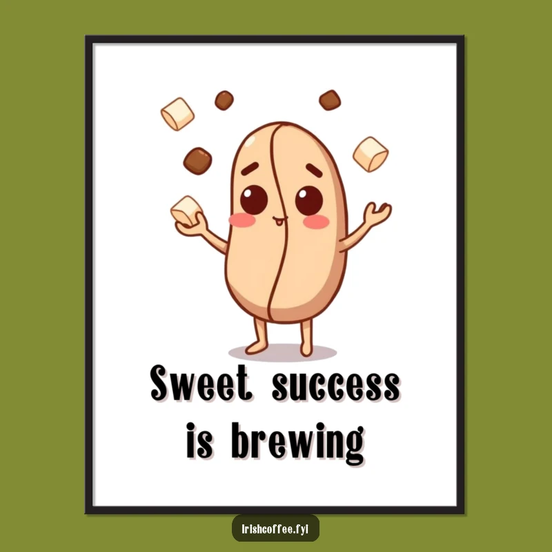 Free Printable Coffee Art: Juggling Sugar Cubes Funny Downloadable Decor