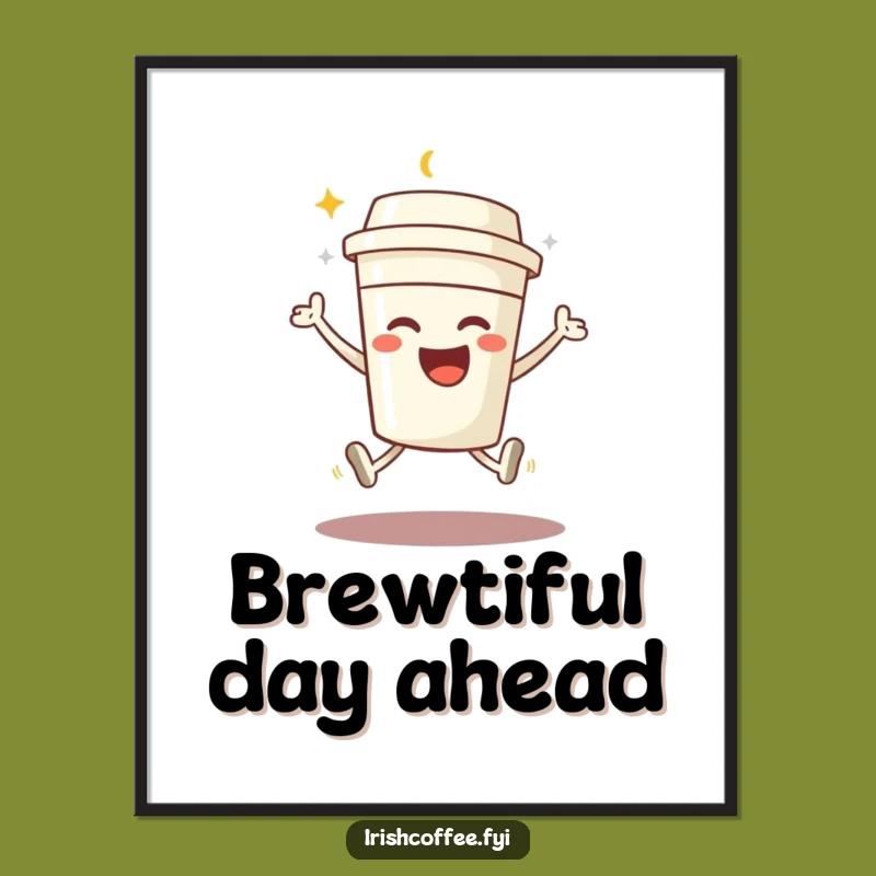 Free Printable Wall Art: Joyful Coffee Jump - Funny Cafe Decor Downloadable!