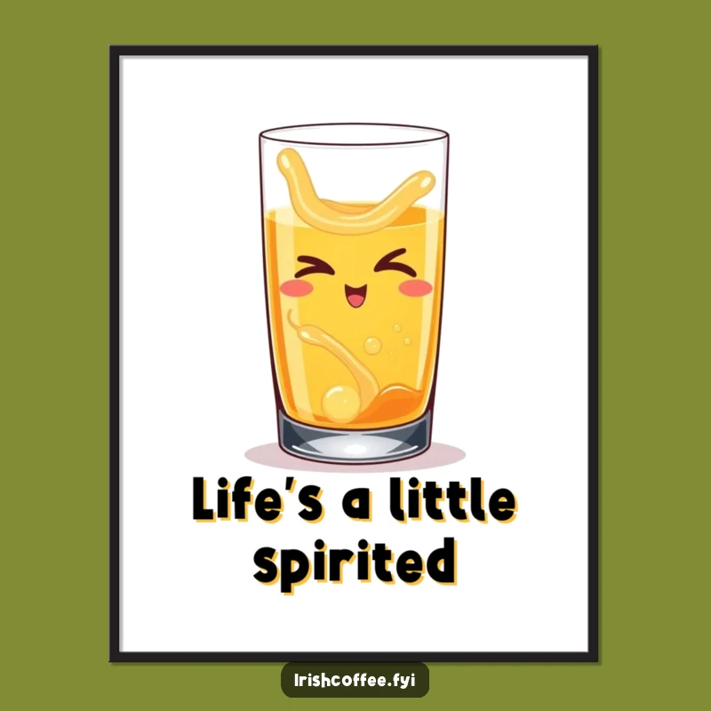 Free Printable Wall Art: Winking Whiskey Glass Cheers Funny Downloadable Art Gift