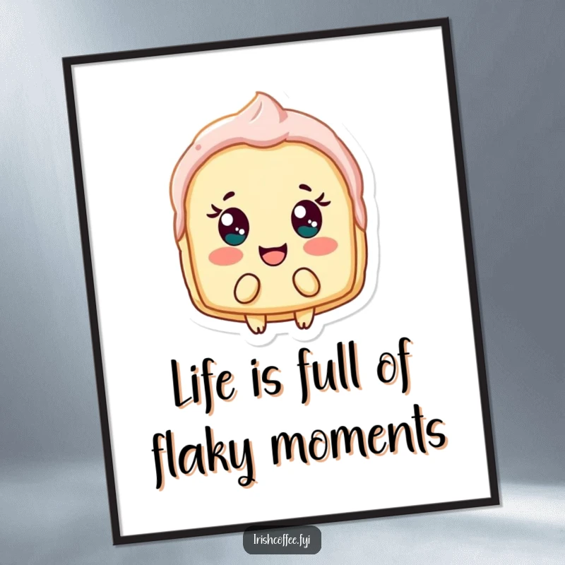 Funny Free Printable wall art: A pastry shard shown bobbing with delight, adding a whimsical and humorous touch to kitchen or cafe walls.