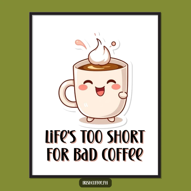 Funny Free Printable Wall Art: Mug Sipping Coffee Decor
