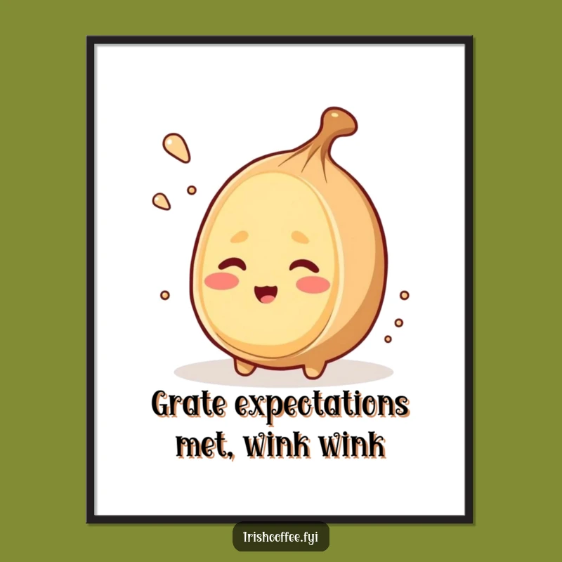 Funny Free Printable Wall Art: Winking Nutmeg Grates Itself, Hilarious Downloadable Decor