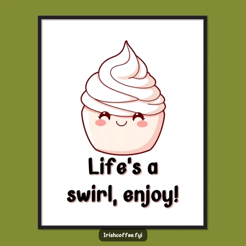 Funny Free Printable Whipped Cream Wall Art: Winking Sweetness Downloadable Decor