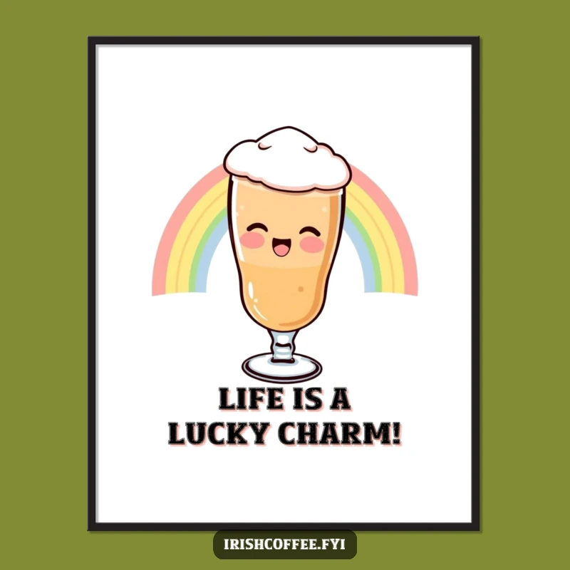 Free Printable Wall Art: Funny Irish Coffee Rainbow, Hilarious Downloadable Decor, Print at Home Art