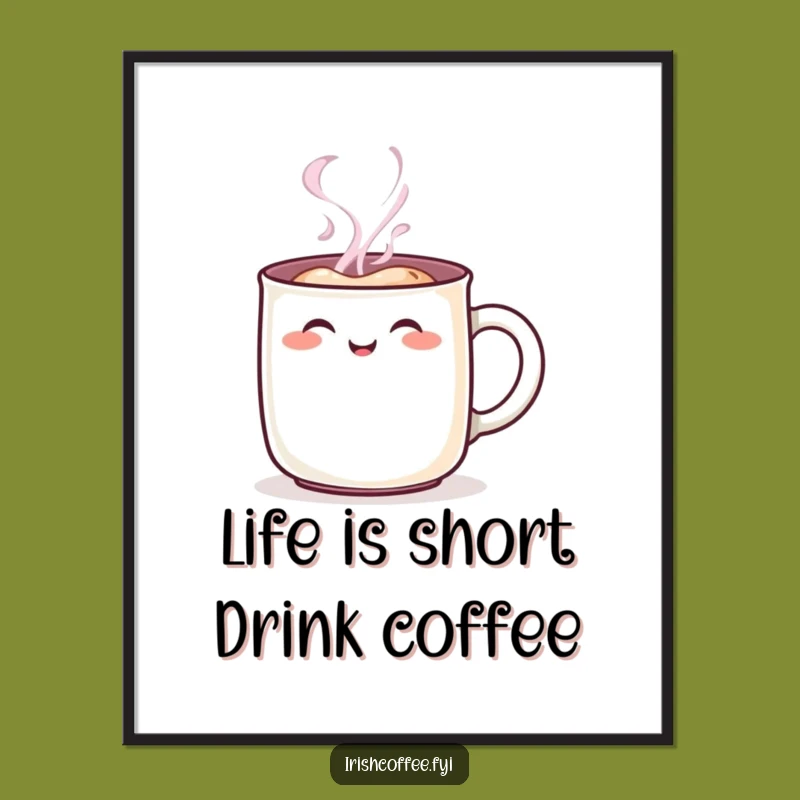 Free Printable Wall Art: Cheerful Mug Character, Funny Downloadable Home Decor!