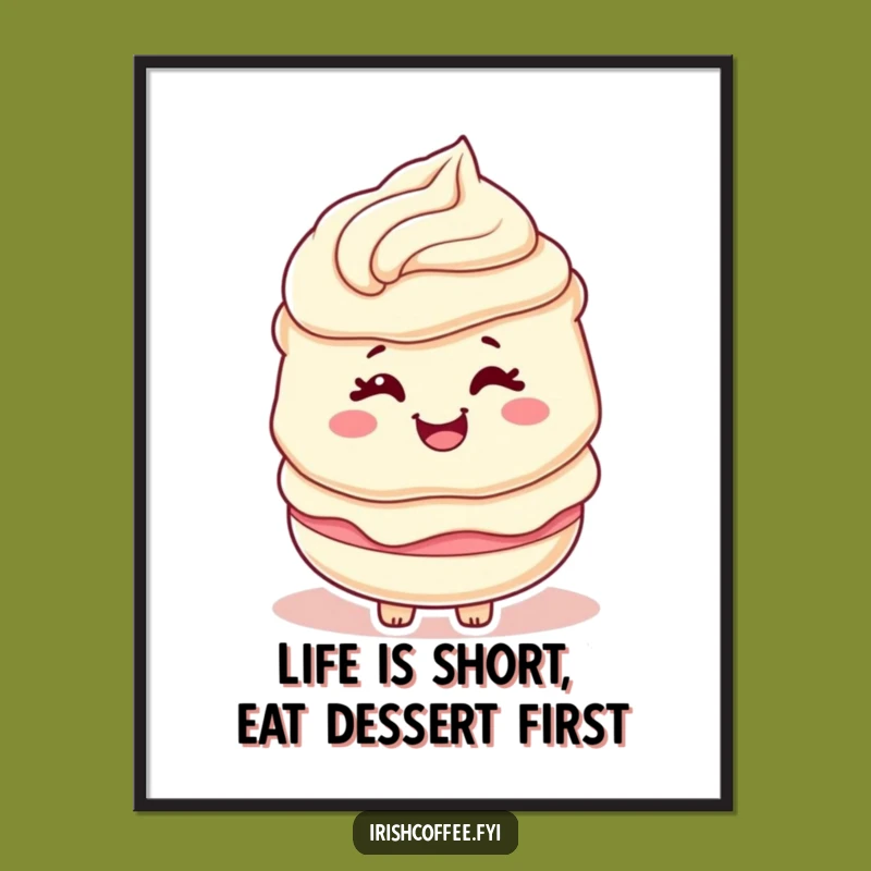 Funny Free Printable Wall Art: Winking Cream Swirl Character, Whimsical Downloadable Decor