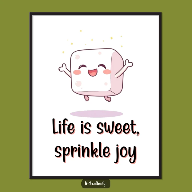 Free Printable Wall Art: Joyful Sugar Cube Leap - Humorous Downloadable Decor