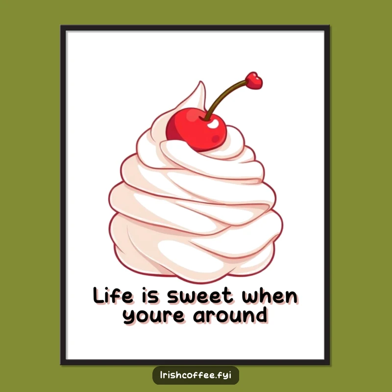 Free Printable Wall Art: Twirling Whipped Cream, Humorous Downloadable Decor!