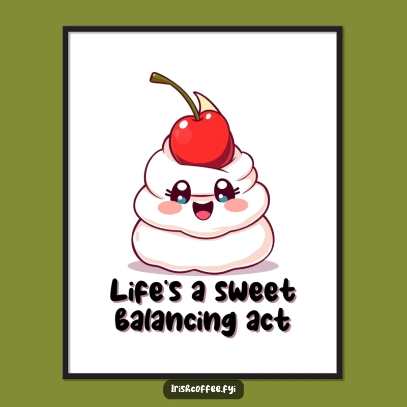 Free Printable Wall Art: Whipped Cream Balance Challenge - Humorous Downloadable Decor