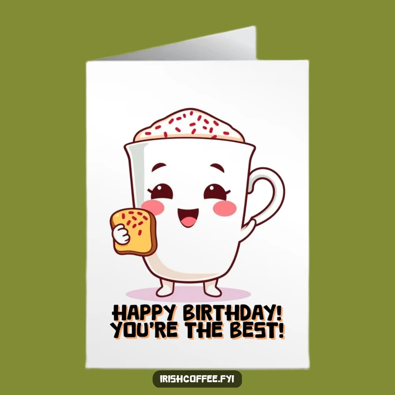 Free Printable Birthday Card: Coffee Cup Toast, Sprinkles of Joyful Fun