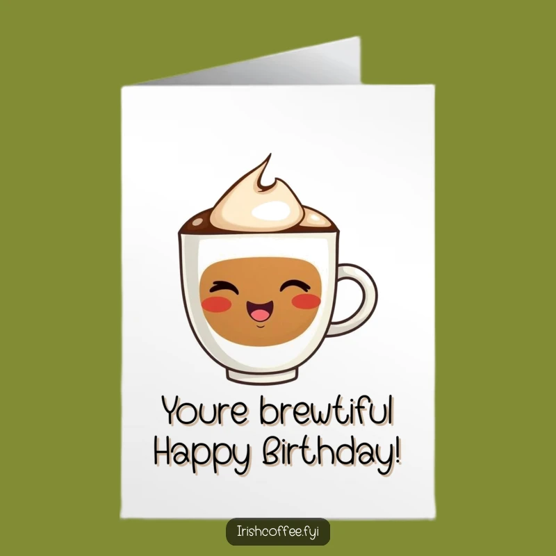 Free Printable Birthday Card: Funny Winking Coffee Cup, Perfect Downloadable Gift!