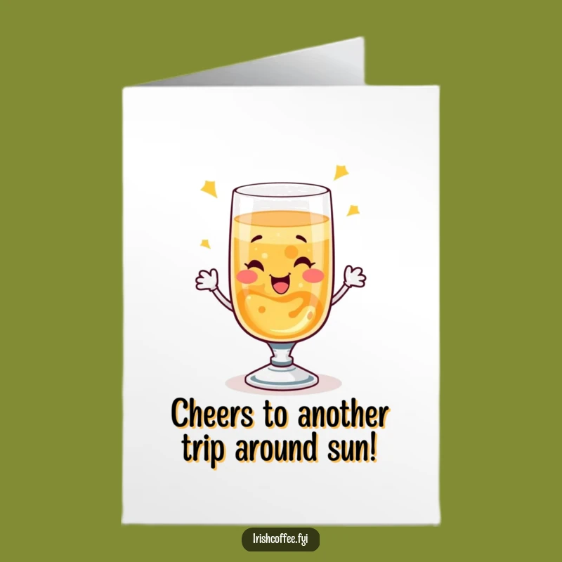 Free Printable Birthday Card: Winking Whiskey Glass Toast - Funny Downloadable Gift!