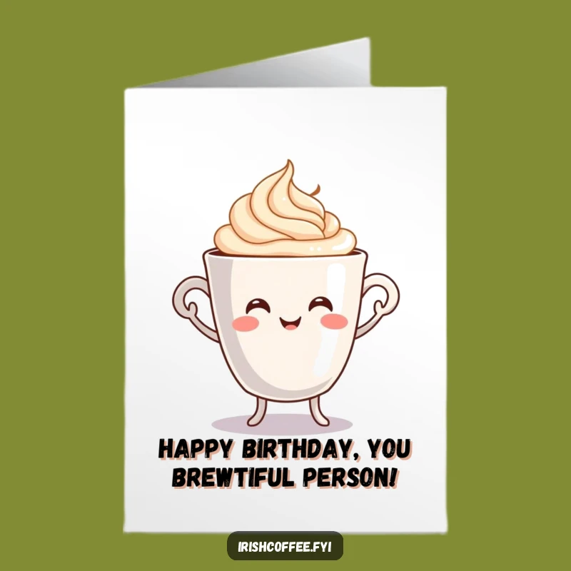 Free Printable Dancing Coffee Cup Birthday Card: Brew-tiful Downloadable for Caffeinated Fun!