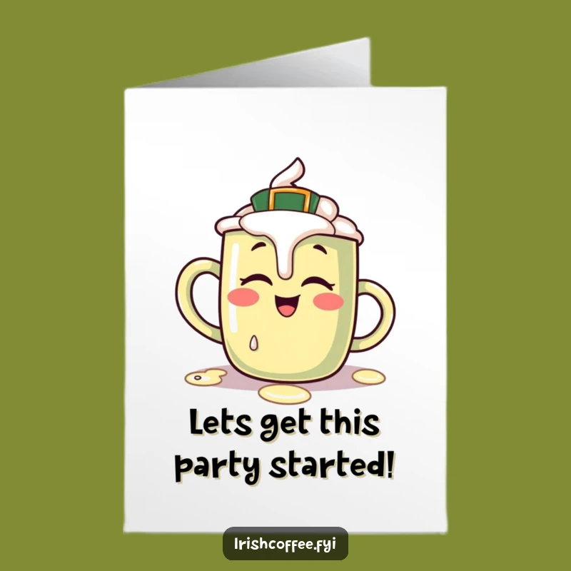 Free Printable Irish Coffee Birthday Card: Spilling Cream Funny Download