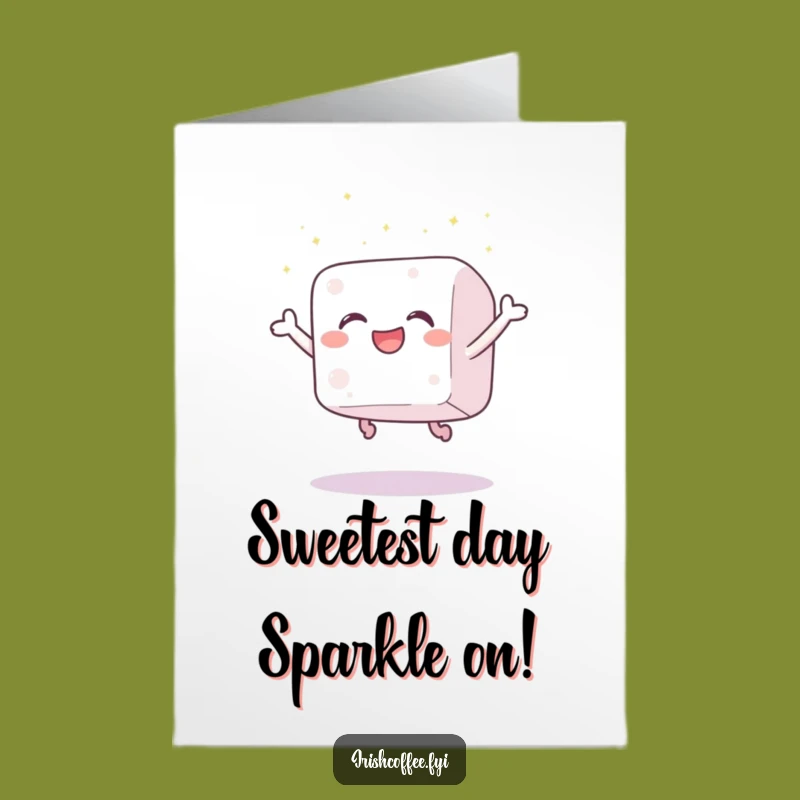 Free Printable Birthday Card: Joyful Sugar Cube Leap - Funny Downloadable Gift