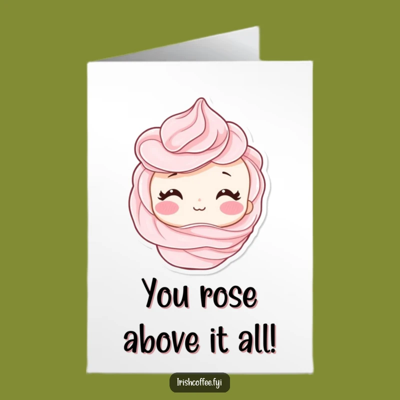 Free Printable Congrats Card: Blushing Whipped Cream Swirl, Hilarious Downloadable Gift
