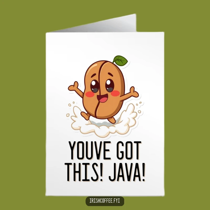 Free Printable Congrats Card: Coffee Bean Leap, Uplifting Downloadable Achievement Gift