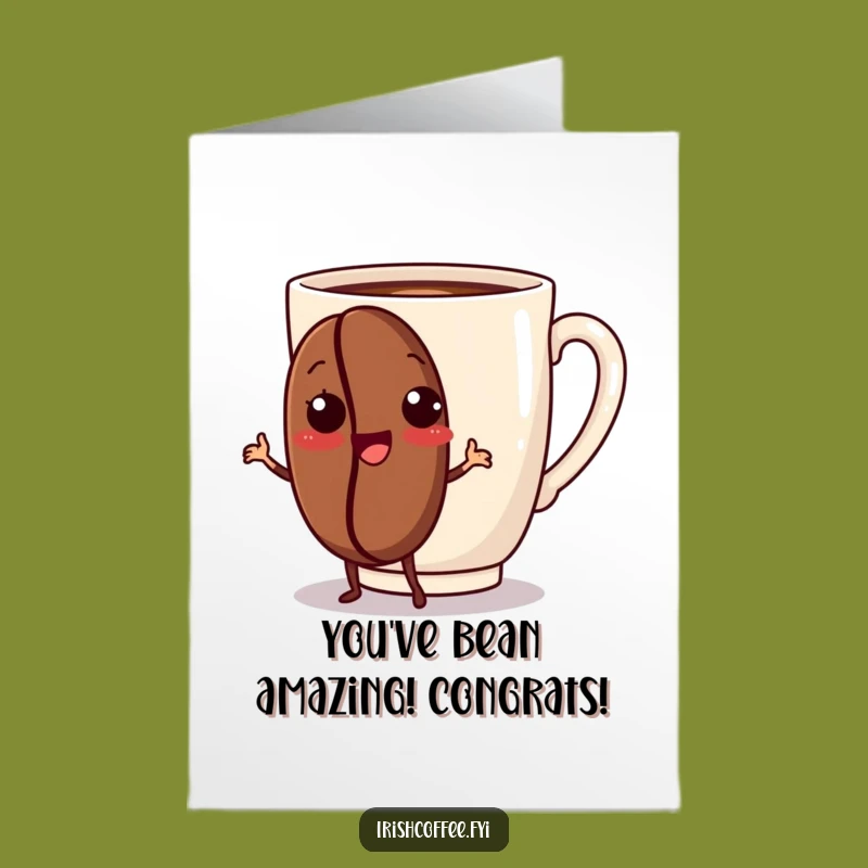 Free Printable Congrats Card: Coffee Bean's Celebratory Dance